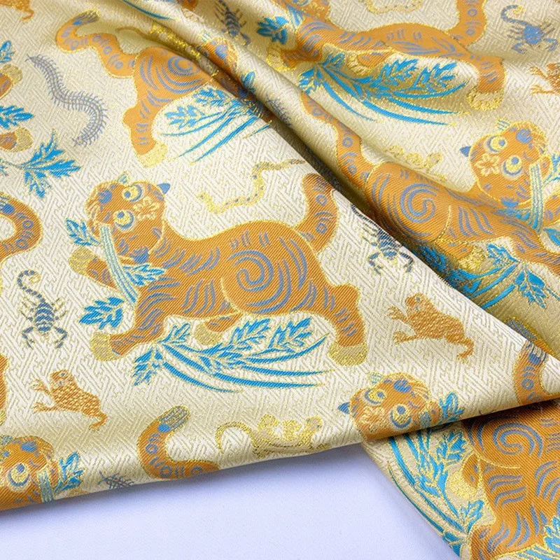 New Chinese-style traditional Chinese style waistcoat and cheongsam fabric made of brocade imitation