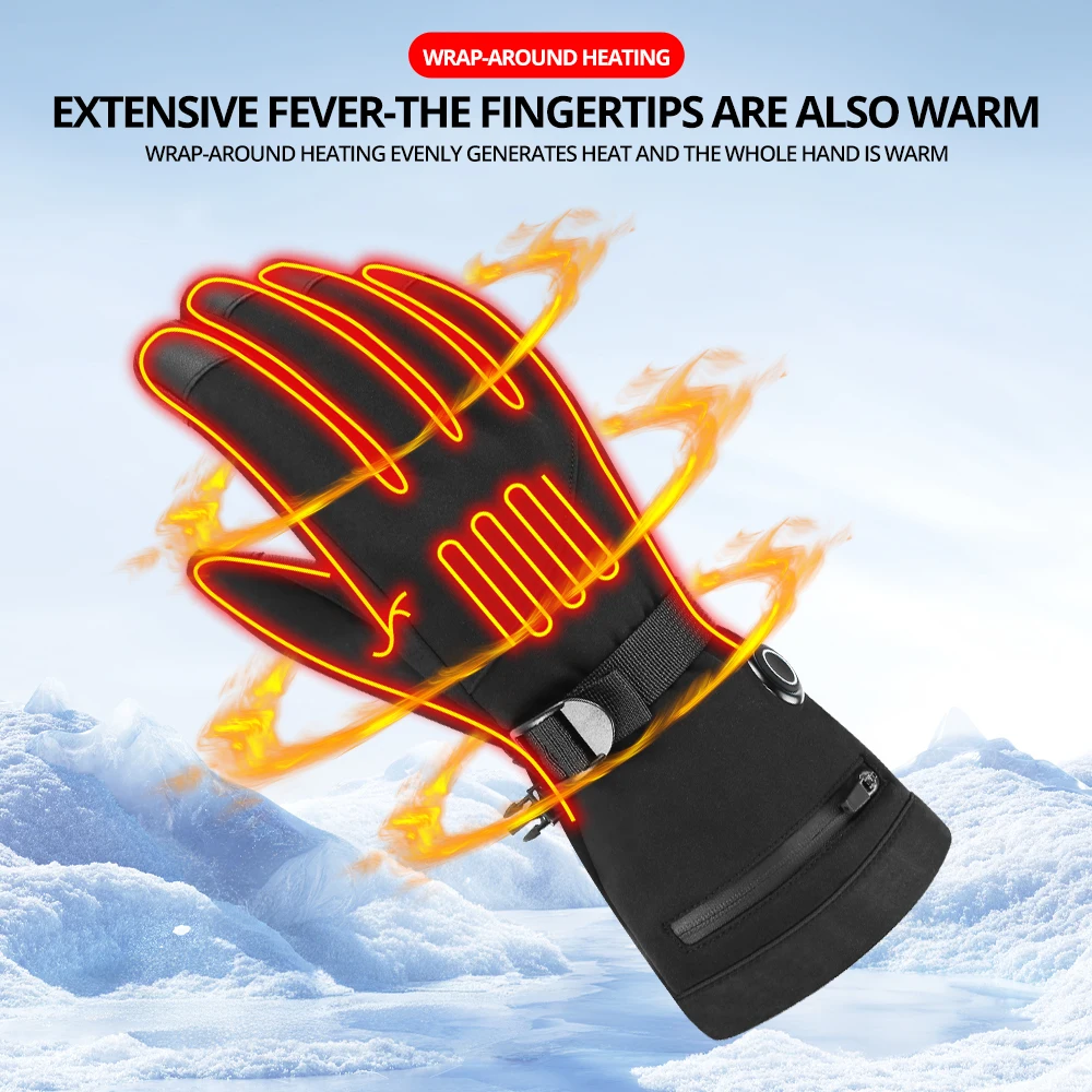 

Winter Heated Gloves Touchscreen Moto Motorcycle Gloves Snowboard Women USB Heated Gloves Camping Hiking Skiing Water-resistant