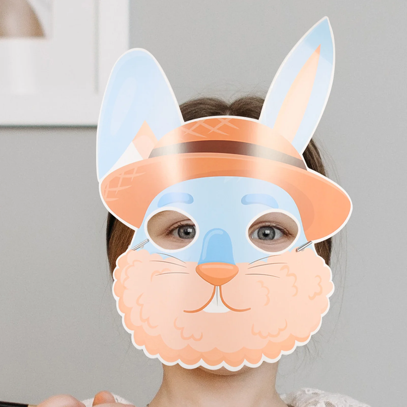 

9pcs Paper Animal Masks Kids Cartoon Face Headb Wild Birthday Party Supplies Reusable Durable Fun Decorative Halloween