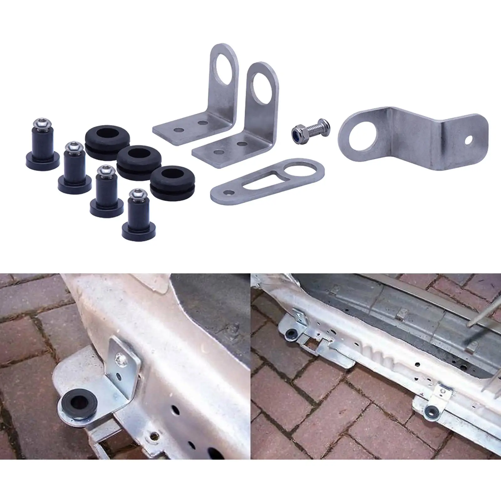 on Radiator Bracket Kit for K Swap ALL K20-K24 Engine Silver