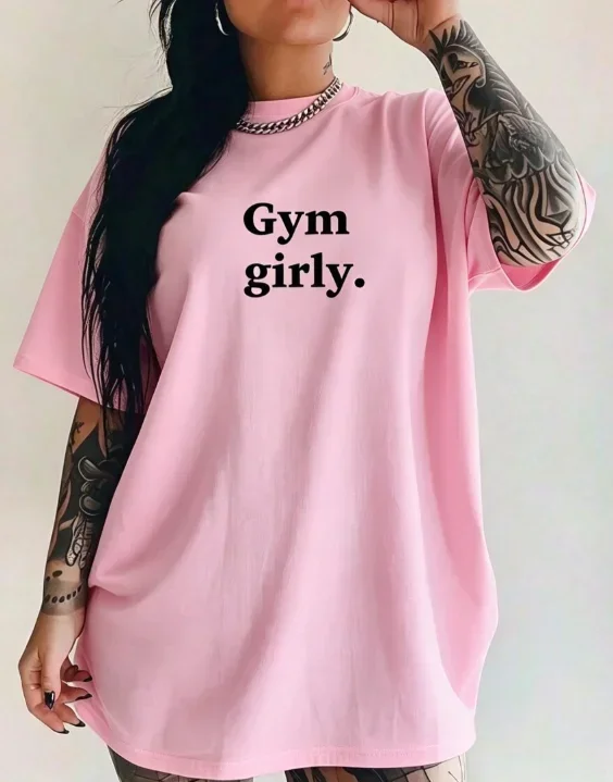2026 New Unisex Crew Neck Gym Girly Slogan Graphic T Shirt Funny Gym Rat Weightlifting Loose Fit Pump Cover Casual Basic Top T Shirt