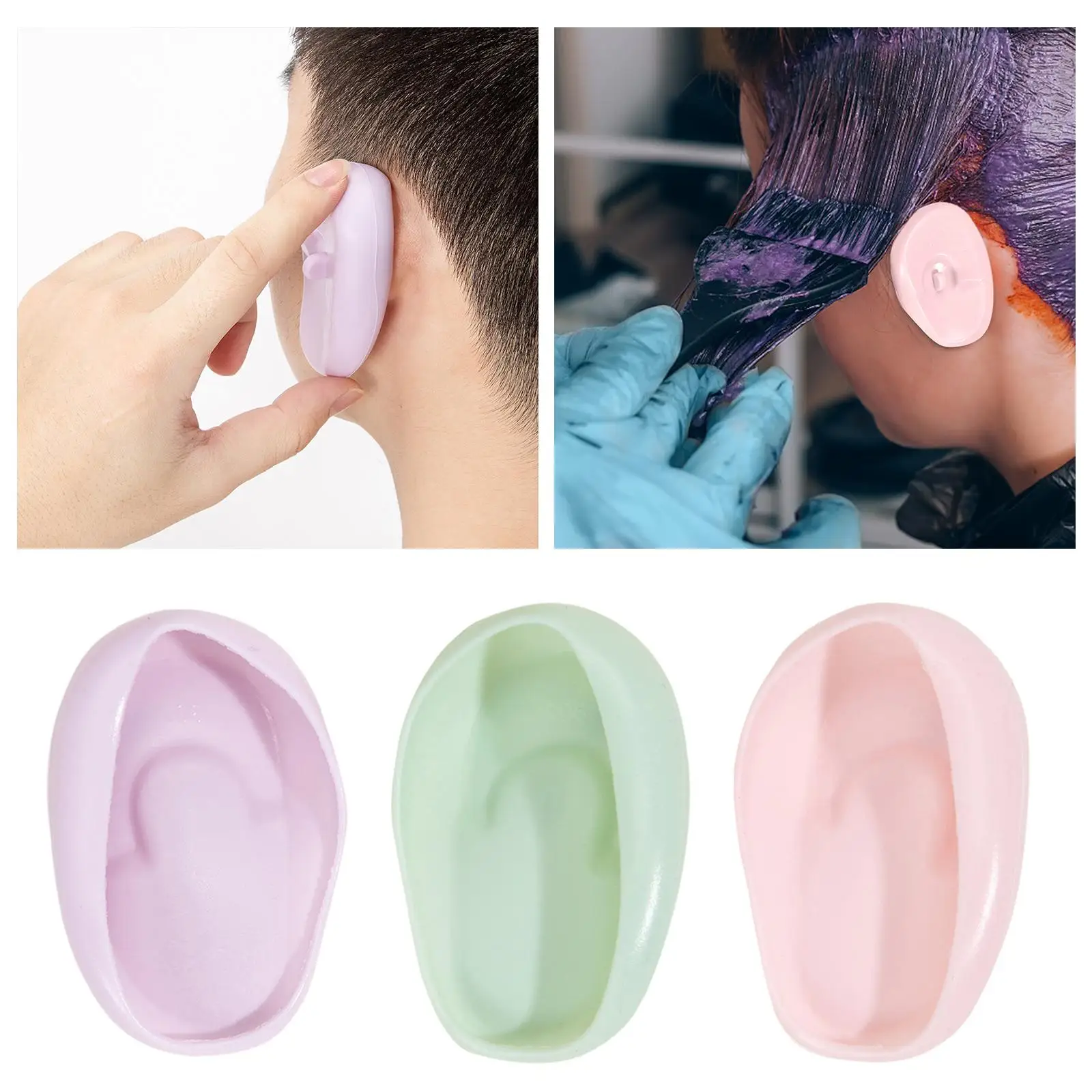 Silicone Ear Cover Protector, Ferramenta De Beleza Profissional, 3x2