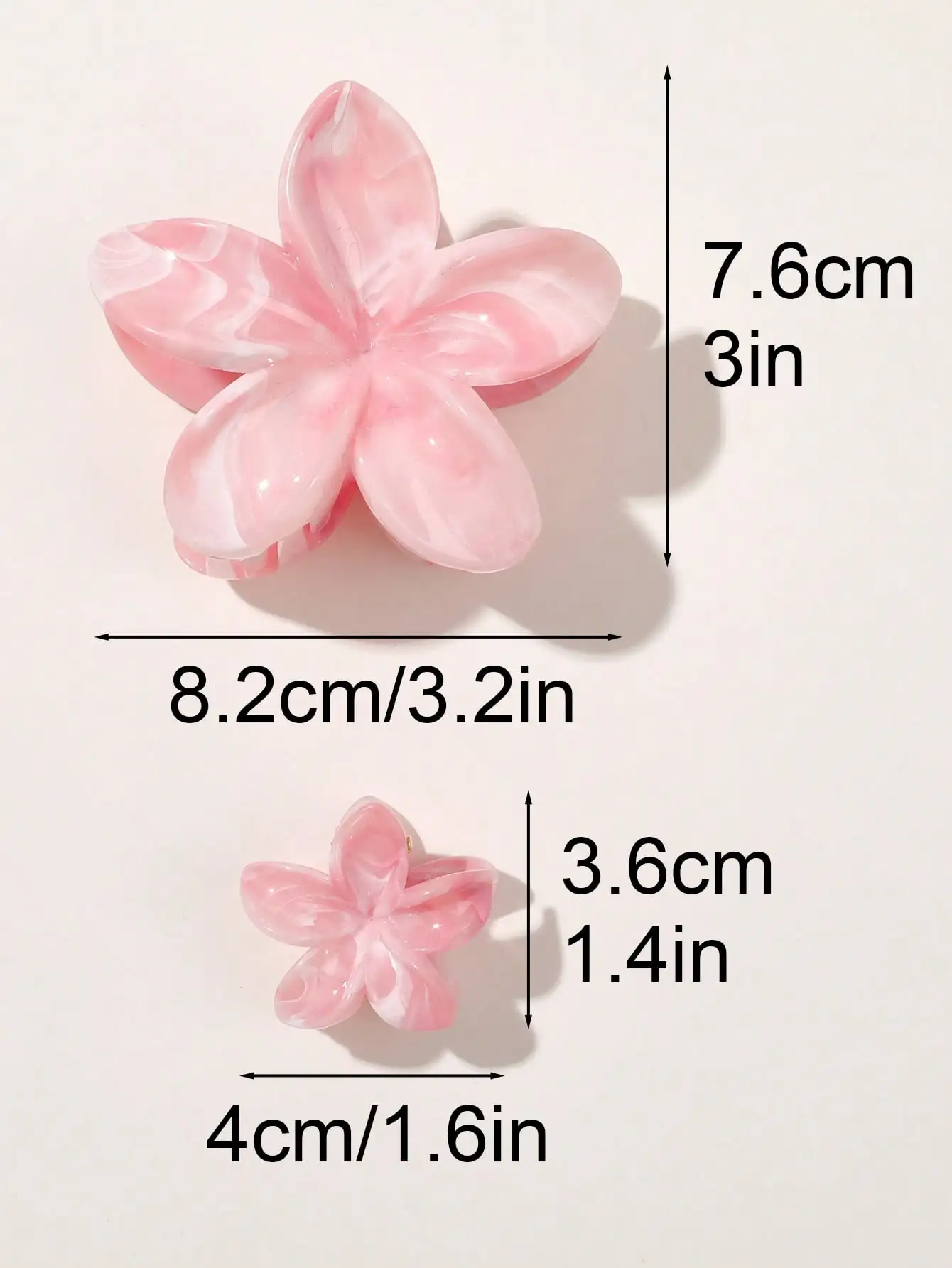 3 Stück rosa Blumen-Haarklammern, hawaiianische Hibiskus-Haifisch-Clip, niedliche modische Haar-Accessoires, Geschenke für Frauen und Mädchen – Detail 5
