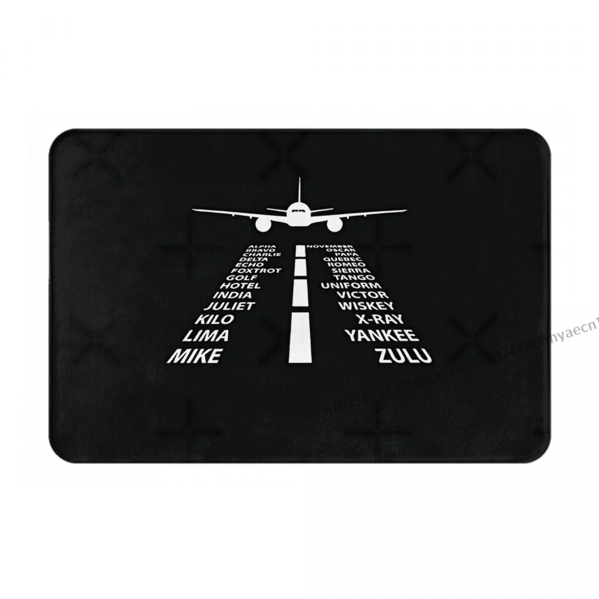 Airplane Airport Sign Non-slip Doormat Phonetic Alphabet Pilot Airplane Funny Aviation Mat Welcome Carpet Home Pattern Decor