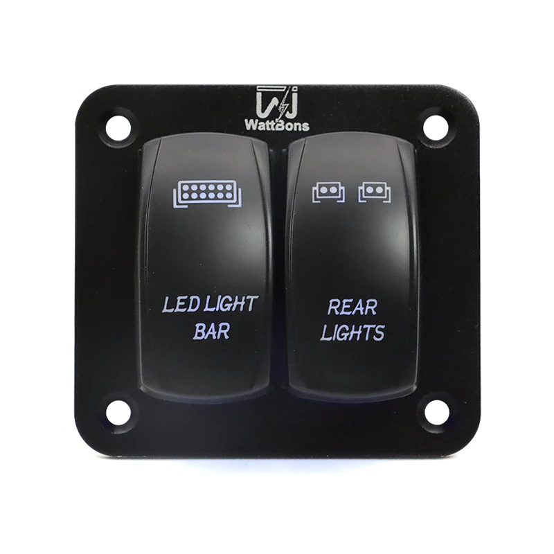 Rv Ship OFF-Road Vehicle Yacht 2 Position Aluminum Panel Combination Switch Blue LIGHT Belt Pattern