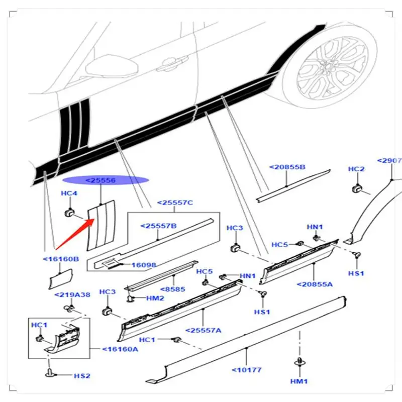 

Car Door Molding Left Front Right Front LR076442 LR096399 LR096396 LR076524 For Land Rover Range Rover