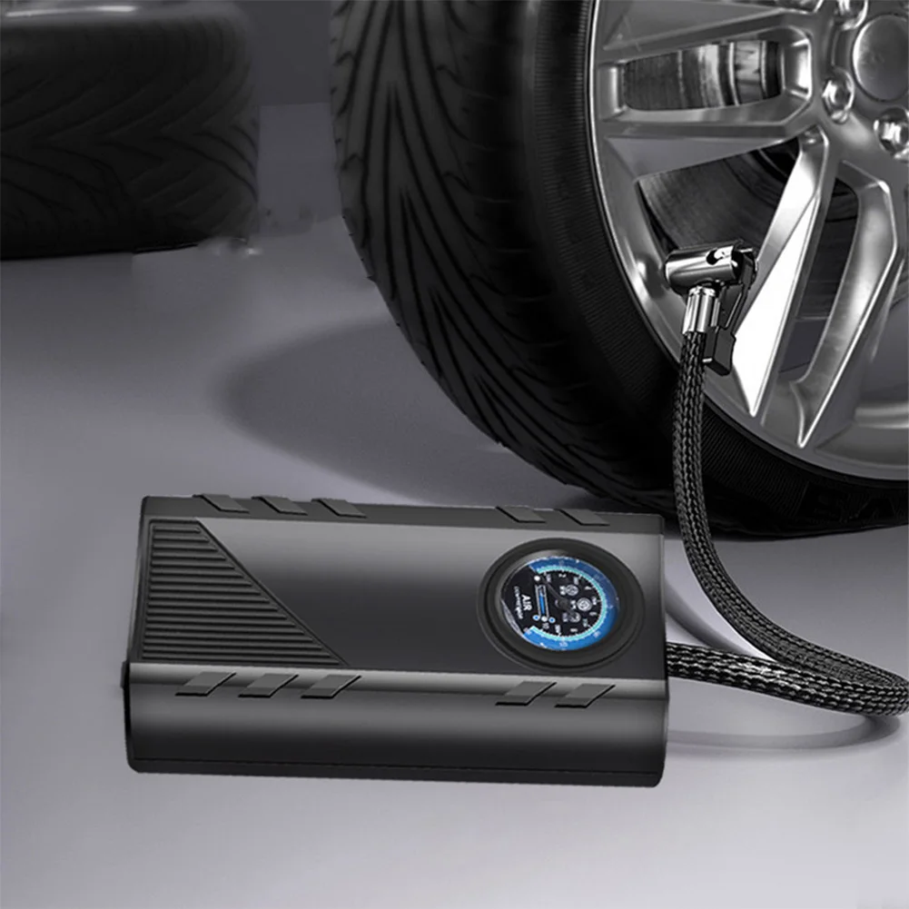 12V Tire Inflator Portable Air Compressor Electric Air Pump With Dial Pressure Gauge 3-layer Inflatable Tube For Car Bike Ball