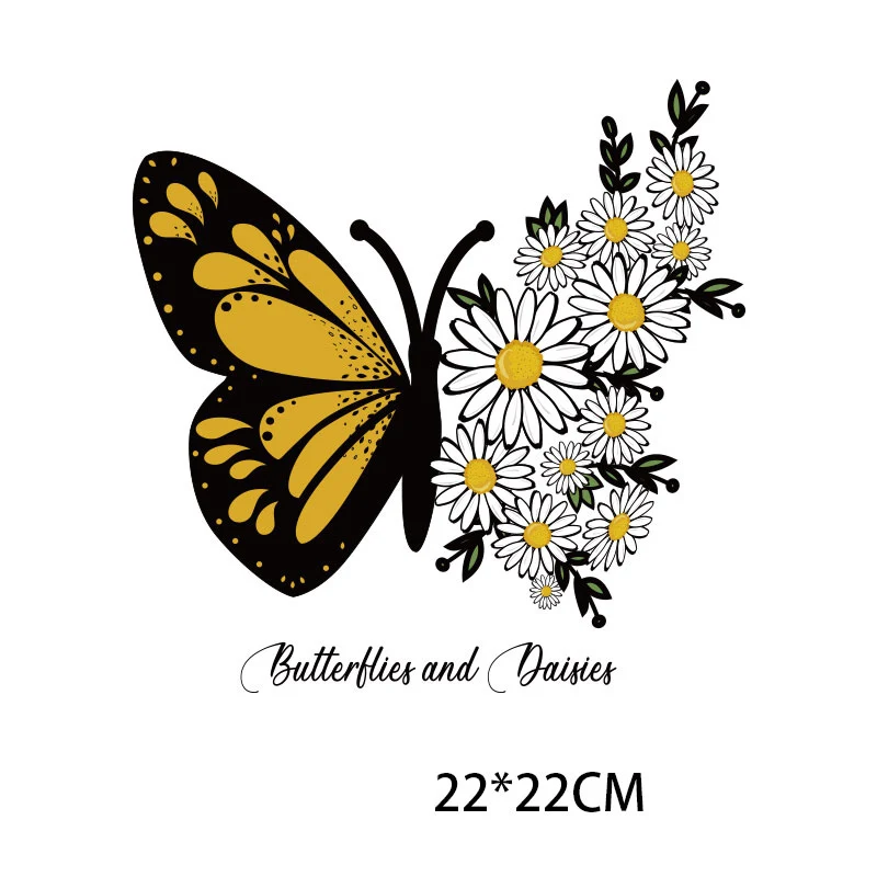 Colorful Butterfly Iron On Transfer For Clothing DIY Washable Heat Sticker On T-shirt Beautiful Design Patch On Clothes Applique