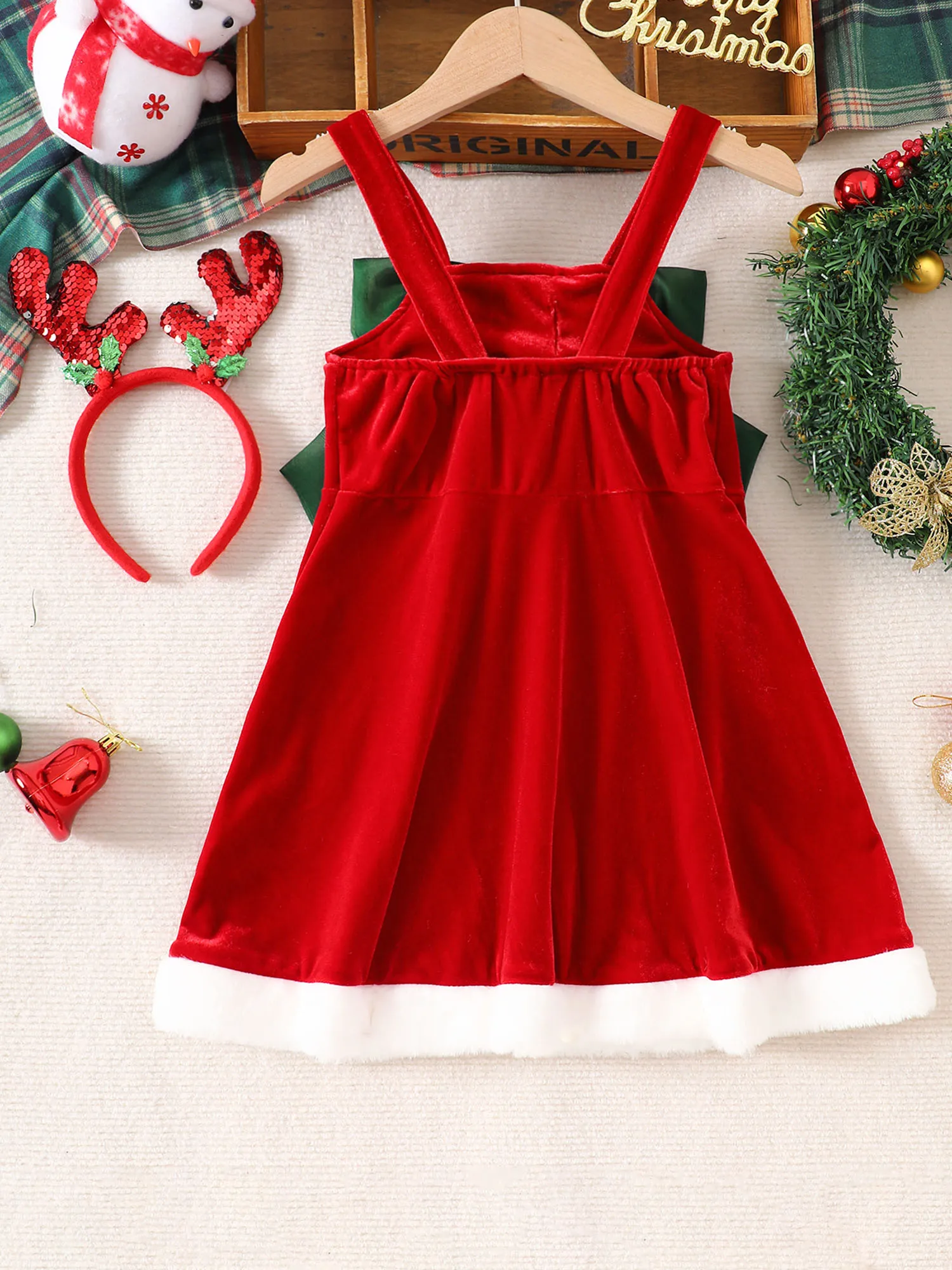 

Милый рождественский наряд для маленьких мальчиков, клетчатая рубашка, штаны на подтяжках, комплект с галстуком-бабочкой, рождественская праздничная одежда для малышей, комплект из 3 предметов