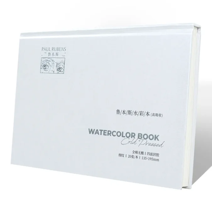 Rubens Watercolor Block Artist Quality Watercolor Sketchbook wiht High Absorption, , 100% Cotton 300g Size 7.87x5.43'' 20 Sheets