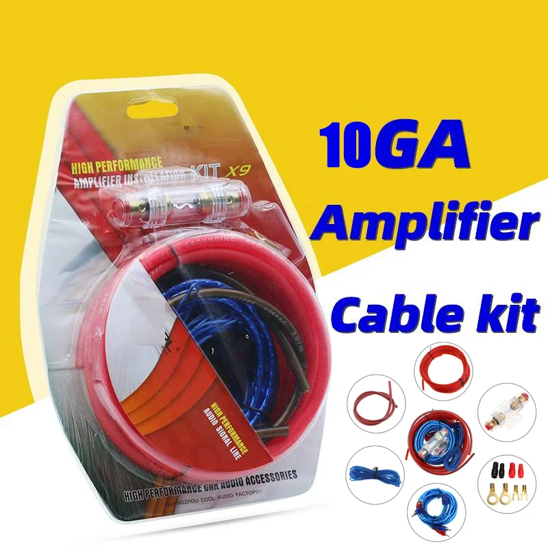 1500W Car Audio Speakers Wiring Kit 10GA Car Power Amplifier Wiring Kit 60 AMP Fuse Car Fuse Modification for Auto Vehicle Parts