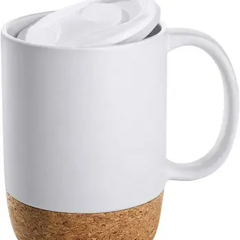 Hrnek na kávu s korkovým dnem, 15 oz, sublimační matný, obyčejný, černý bílý, keramický matný čajový šálek, kreativní hrnky s víčkem, velkoobchod 8 nejlepší prodej velkoobchodní sublimační hrnky - №6