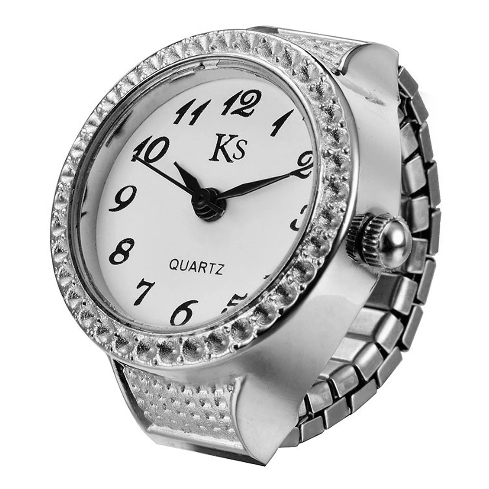 

Ring Watch Quartz Intelligent Metal Lady Round Dial Premium Elegant