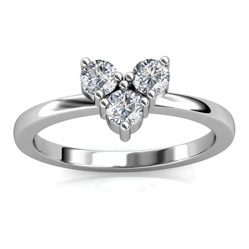 

Daisini 3 Stone Engagement Rings for Women 925 Sterling Silver Embellished with Swarovski Crystals Luxury Fine Jewelry