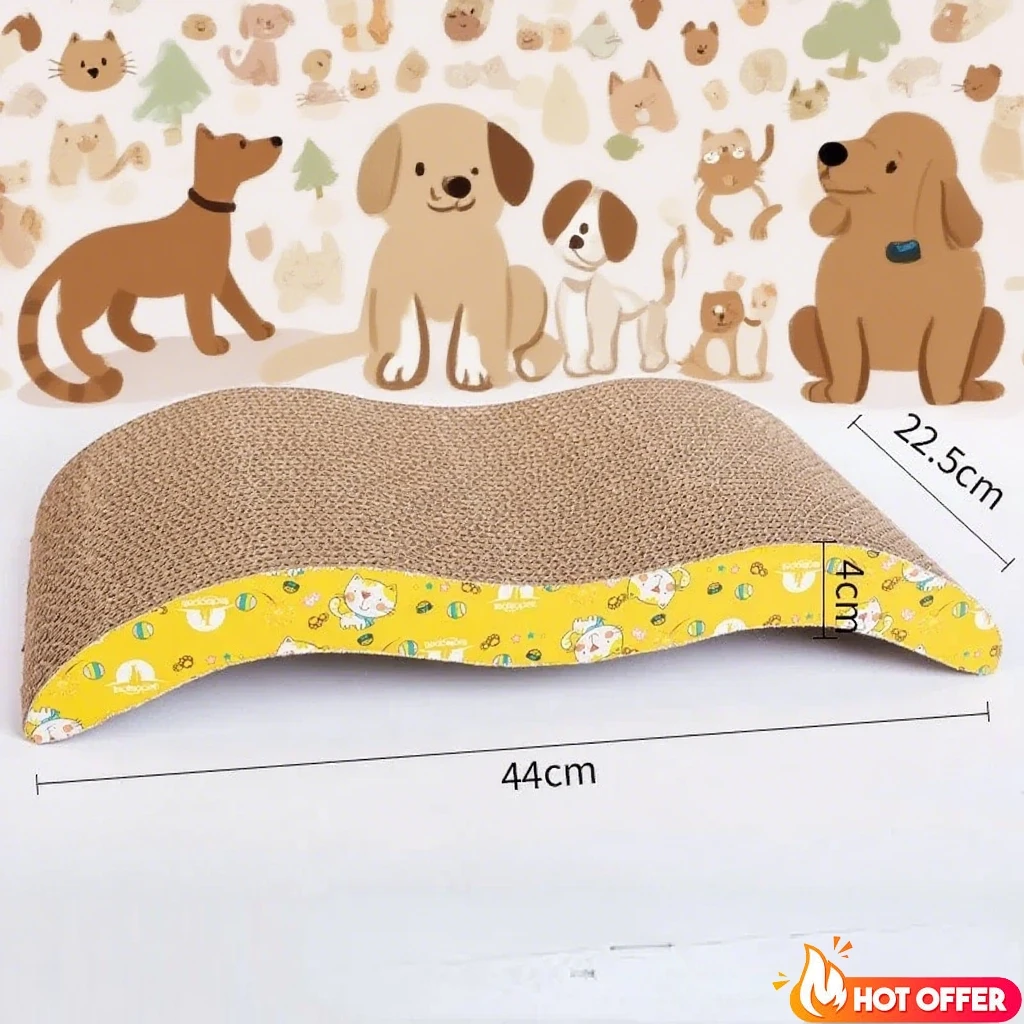 44x22 см большая гофрированная доска для когтеточек для домашних животных, шлифовальная тарелка с когтями + бумажный коврик из кошачьей мяты, рама для скалолазания, скребок, коврик