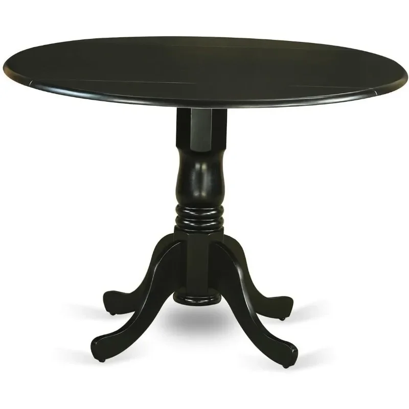 Furniture  Piece Dining Table Set for Includes a Round Kitchen Table with Dropleaf and Fabric Upholstered Dinette Chairs