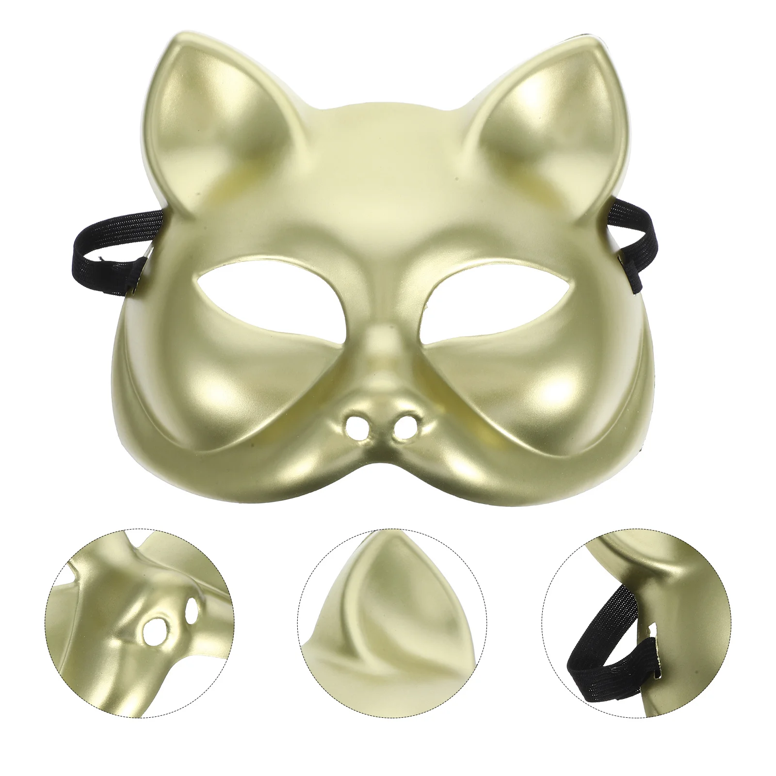 Blanko-Fuchs-Maske zum Selbermachen, unbemalt, sicherer Kunststoff, Cosplay, Halloween-Party, Maskerade-Maske für Erwachsene, Face Fit, Basteln, Maskerade-Masken