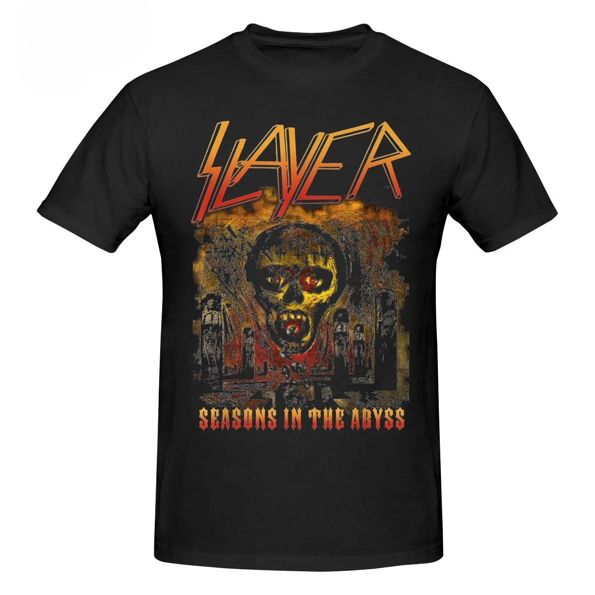 Men's T-Shirts Slayer Orange Season In The Abyss Unique 100% Cotton Tees Short Sleeve T Shirt Round Collar Tops Plus Size