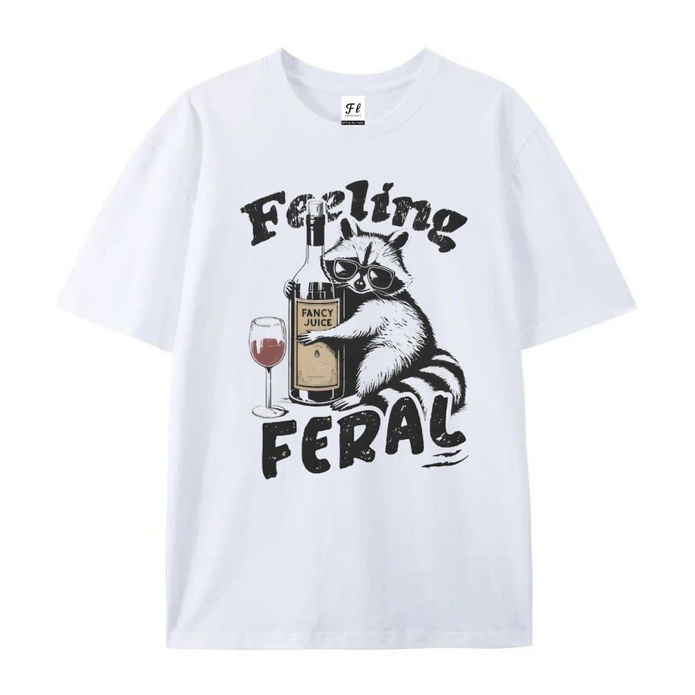 野生感 Tシャツおかしいアライグマミームグラフィック Tシャツ夏のトップ Tシャツ通気性ヴィンテージレトロ Y2K 服女性男性