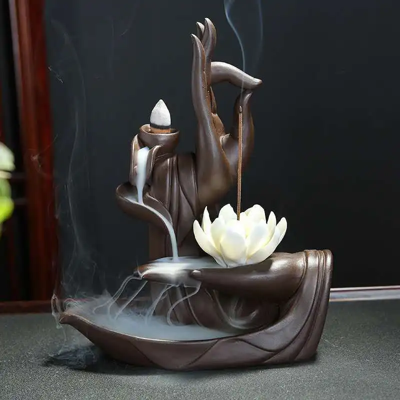 Porte-cône d'encens cascade en céramique unique, crée une atmosphère accueillante pendant le travail, mais aussi bien au-delà