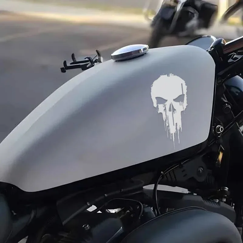 1PC Cool Skeleton Skull Waterproof Vinyl Stickers For Motorcycle Side Panel Fuel Tank Scooter Racing Helmet Decor Accessories