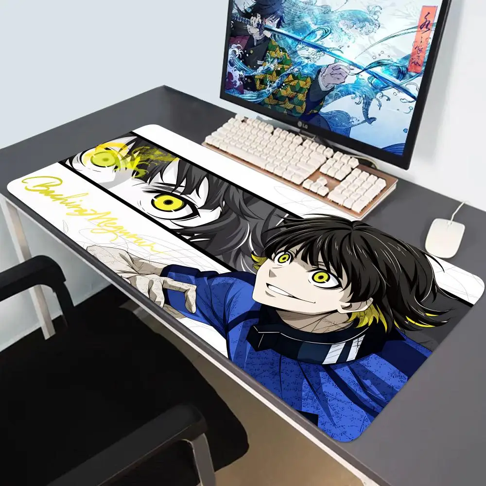 

HYBXAXC Anime B-lue Lock Mouse Pad Non-slip Locking Edge DeskMat PC Laptop Accessories Rubber Keyboard Large Game carpet