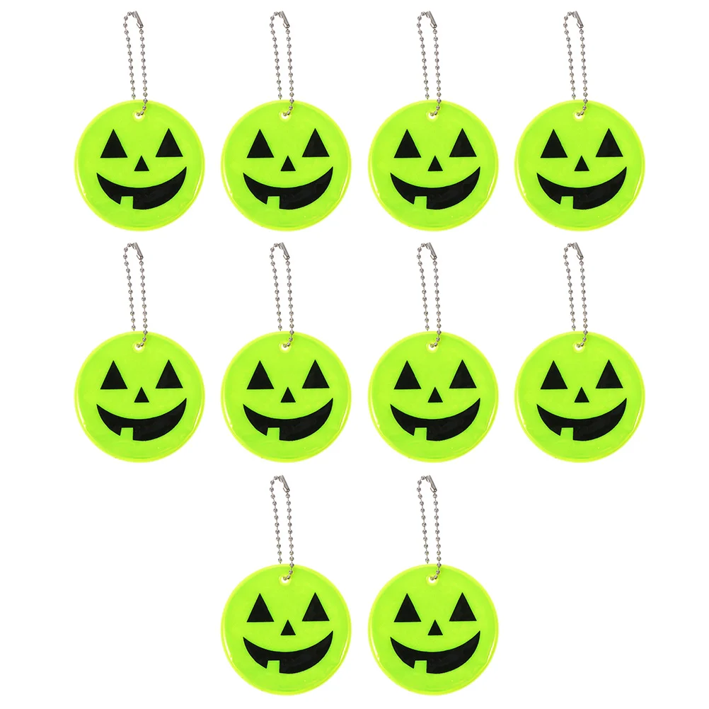 10 Pcs Pumpkin Monster Pendant Reflect Light Pendants Reflective Cycling Halloween Bike Backpack Pvc Decor Decorations