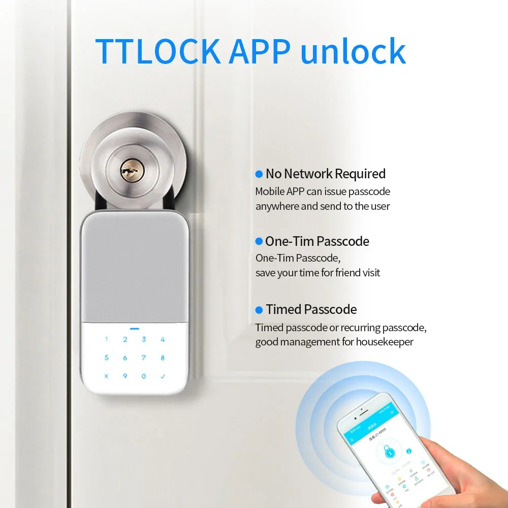 Chiave sicura TTlock impronta digitale Bluetooth Wifi portachiavi digitale App sblocco remoto montaggio a parete serratura a chiave di sicurezza