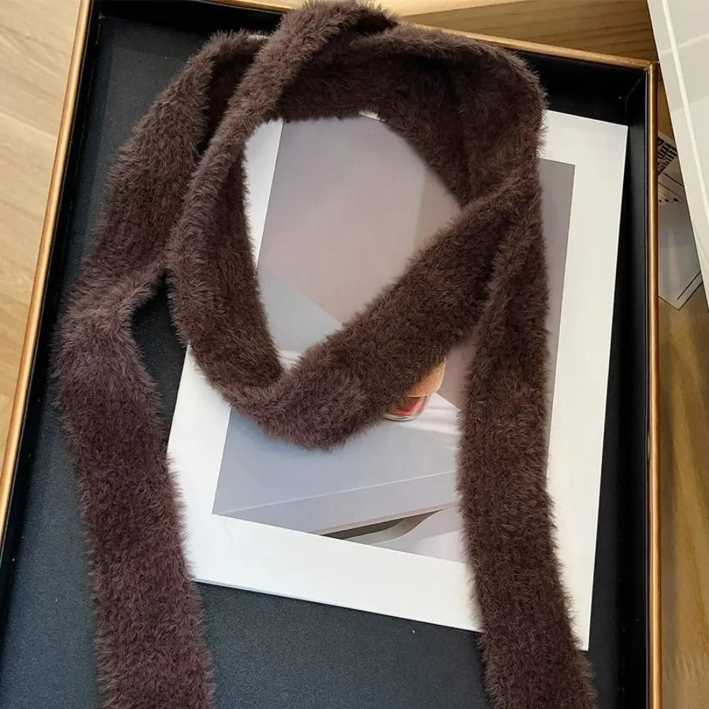 

Soft Solid Color Wool Shawl Harajuku Dressing Decoration Knitted Scarf Keep Warm Ribbon Long Narrow Scarves Autumn/Winter