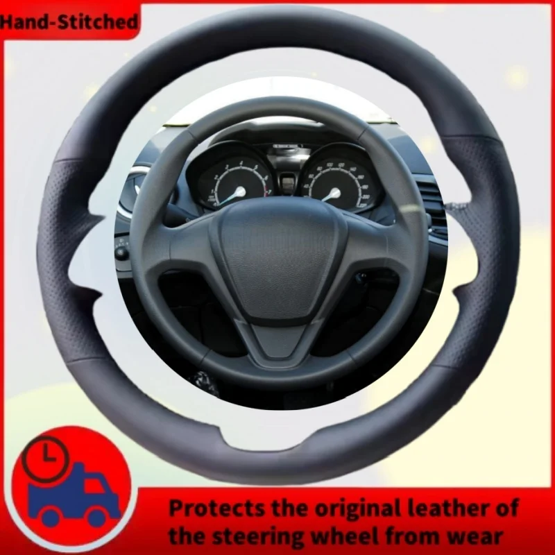 

DIY Custom High-quality Microfiber Leather Steering Wheel Cover For Ford Fiesta 2008-2013 Ecosport 2013-2016 Auto Interior