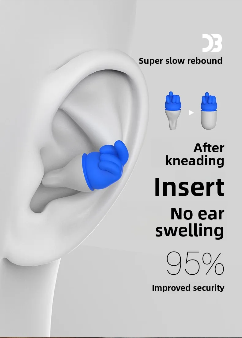 Creative Fist-Shaped Memory Foam Ear Plugs, High Noise Reduction Low Pressure Comfort Earplugs for Sleep Snore Blocking