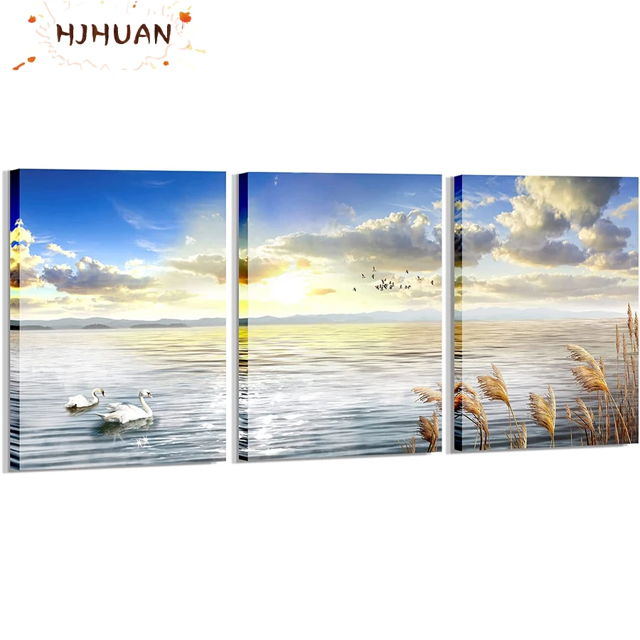 3pcs sunset nature scenery Diamant Painting DIY Diamond Painting Full Square Drill Embroidery Cross Stitch Gift Home Decor Gift