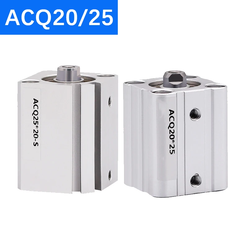 ACQ20 ACQ25 تتحمل 20 مم 25 مم السكتة الدماغية 5-100 مم مكبس هوائي مدمج اسطوانات هوائية مزدوجة التمثيل