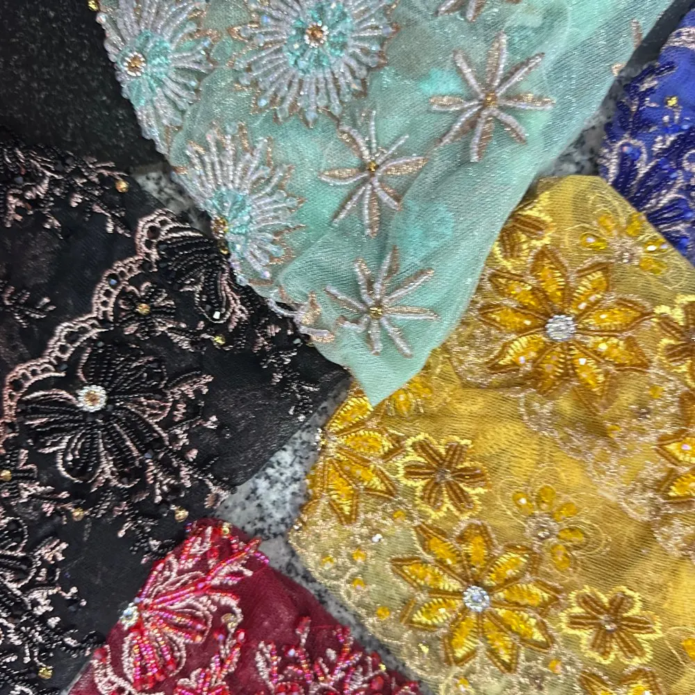 Hijab da donna musulmana Nero Grigio con perline Foulard Ramadam Festa serale Sciarpa Kufi di lusso Dubai Turbante Cappello islamico