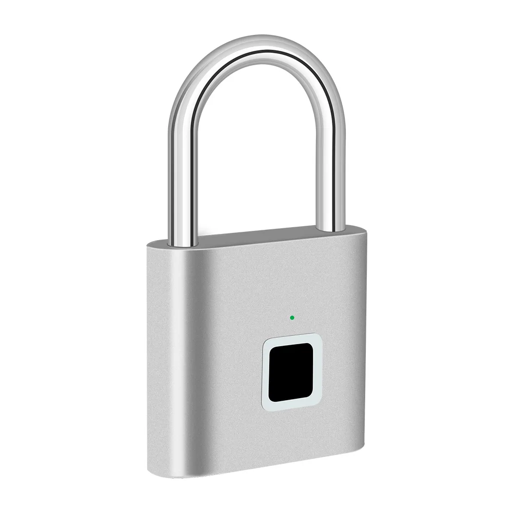 KERUI Vingerafdrukslot Keyless USB Opladen Slim hangslot Waterdicht deurslot 0,2 sec Ontgrendelen Draagbaar antidiefstalhangslot Zink