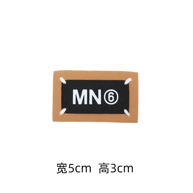 Personalized fashion leather label alphabet printed label, hole patch hand sewing DIY