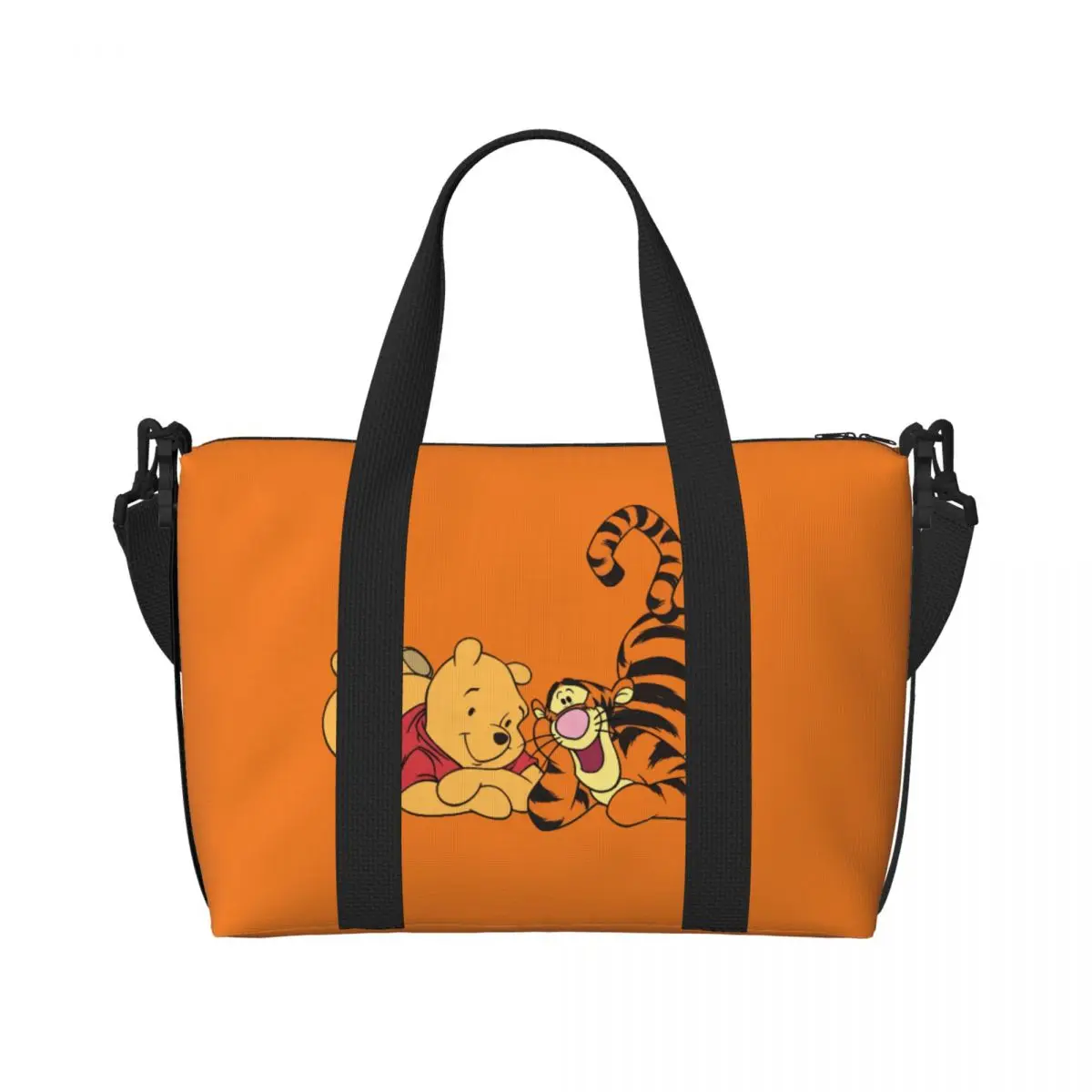 

Custom My Friends Cartoon T-Tigger Pooh Groceries Shopping Tote Bag Women Big Capacity Gym Beach Travel Bags
