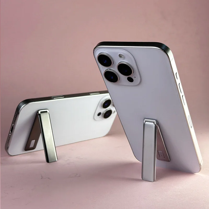 

Mini Back Sticker Mobile Phone Alloy Stand Invisible Adhesive Bracket Kickstand Portable Foldable Metal Support for iPhone 15 16