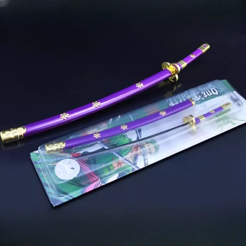 26Cm Een Pieca Roronoa Zoro Zwaard Wapen Sleutelhangers Anime Metalen Model Samurai Zwaard Wapen Model Sleutelhanger Decoratie Geschenken speelgoed