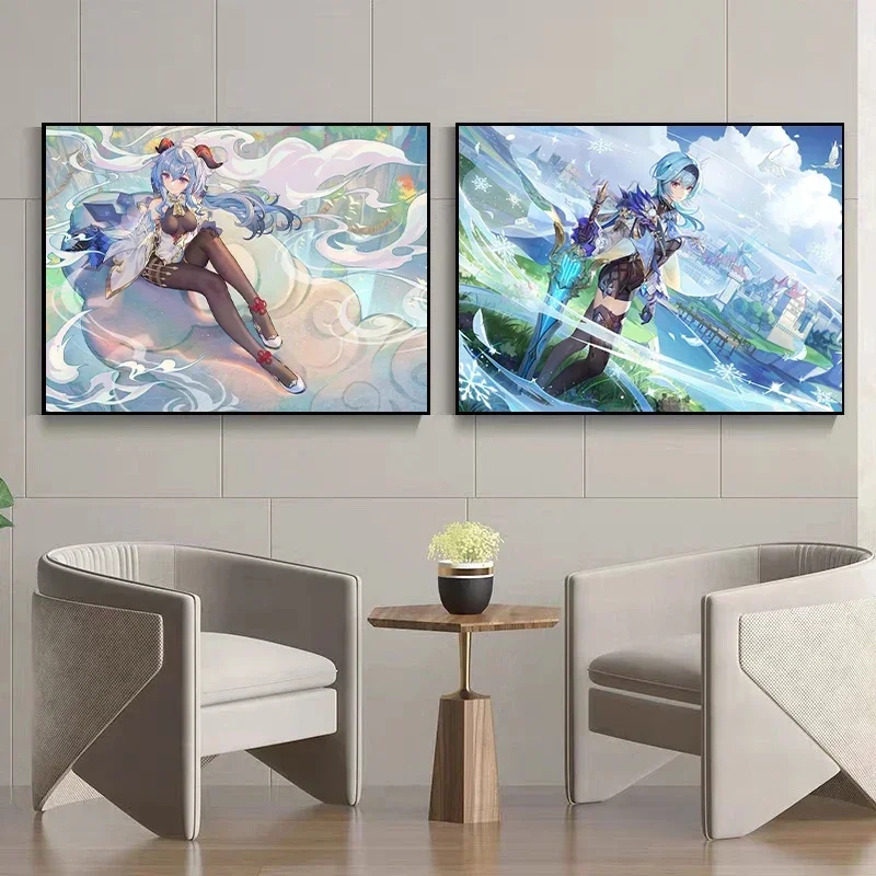 Anime Game Genshin Impact Mandell High-definition Printed Canvas Painting Home Decoration Wall Art Pictures Xiao ZhongLi Gan Yu