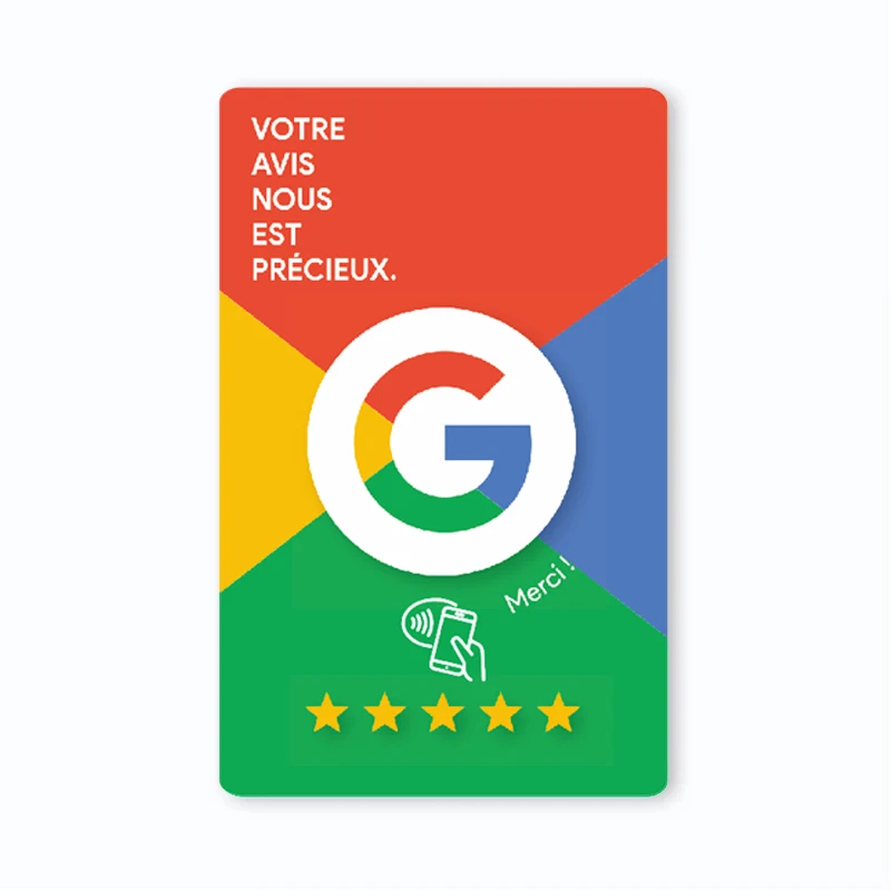 Google Review French Italian English Language NFC Card Simple with Google review Waterproof Durable