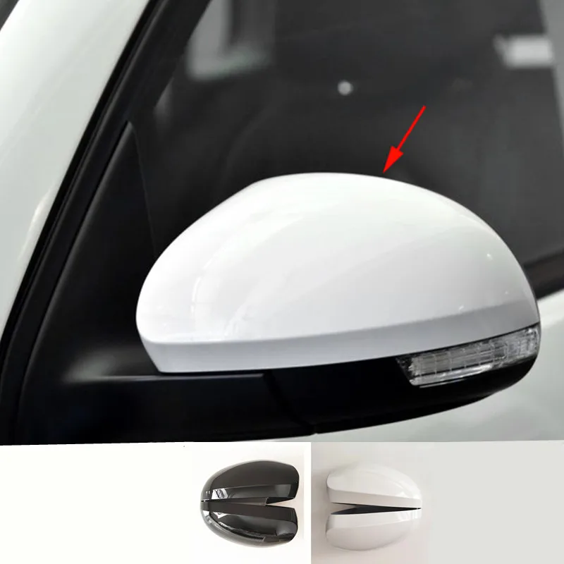 VWティグアンシャランシュコダイエティ-車のサイドミラーカバー,ミラーキャップ,黒または白,1ペア