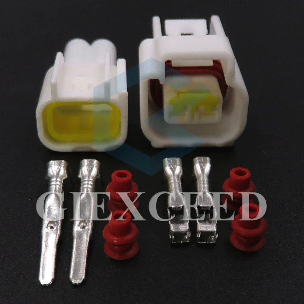 2 Sets 2 Pin AC Assembly FW-C-2M-B Car Socket 2.3 Series High Voltage Pack Ignition Coil Wiring Waterproof Connector FW-C-2F-B