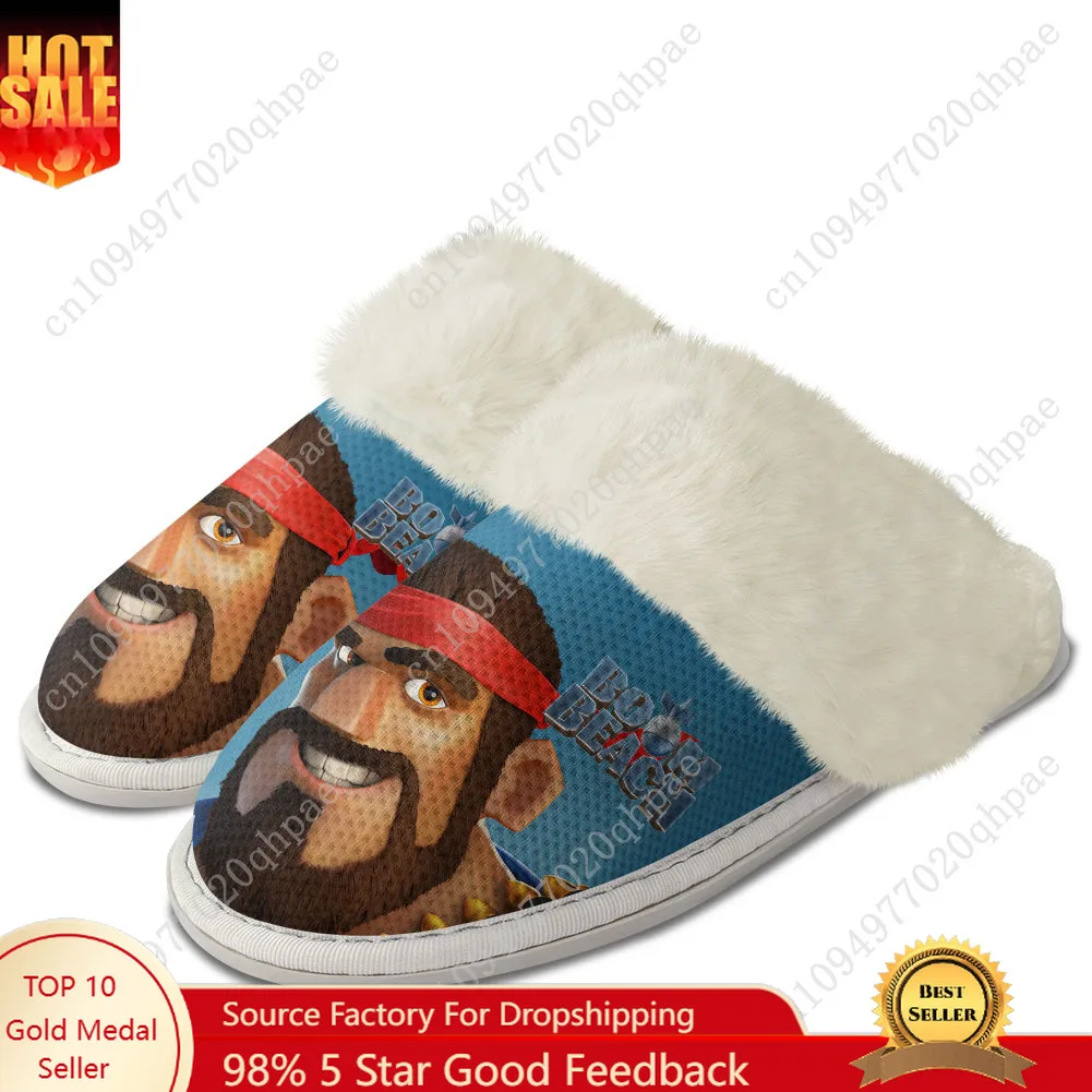 

Boom Beach Plush Slippers Keep Warm Shoes Mens Womens Home Cotton Bedroom High Quality Customized Thermal Lightweight Slipper