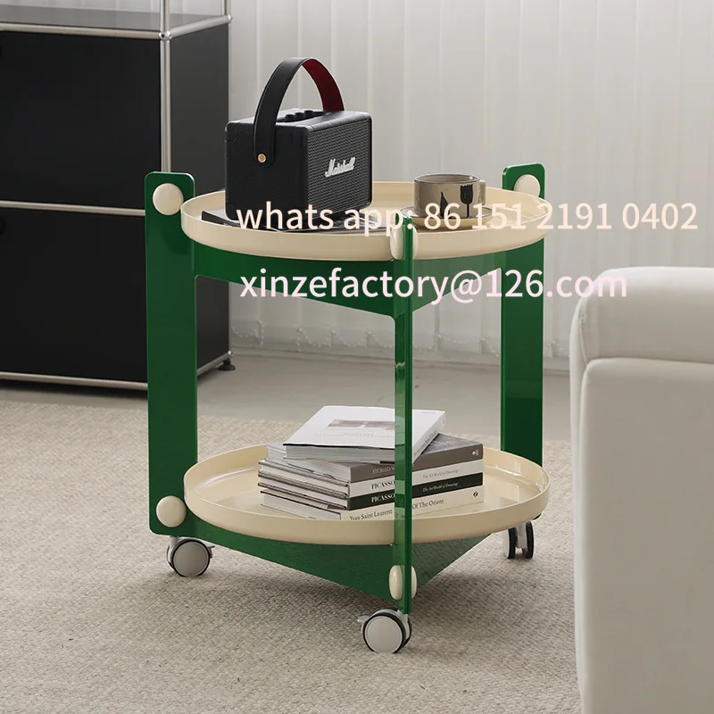 

Customizable Creative Circular Living Room Sofa Side Table Modern Simple Middle Ages Wheel Removable Small Tea Ta