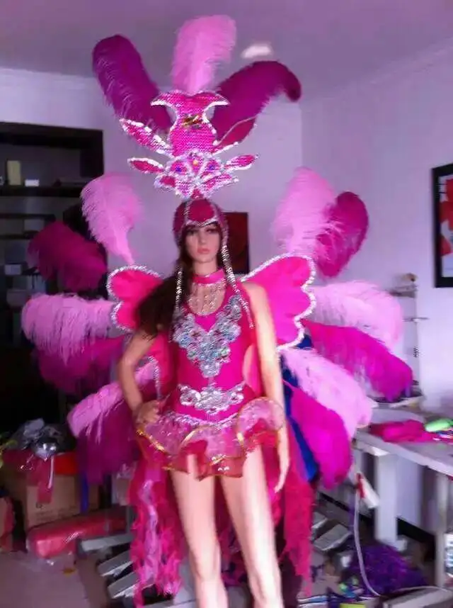 

Костюм для выступлений в стиле карнавала и самбы, для певцов и танцоров ночных клубов, для ролевых выступлений, в стиле «Парк Ту» с перьями