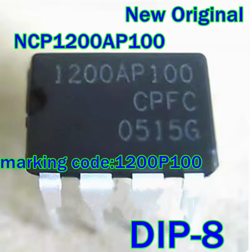 

NCP1200AP100 1200AP100 DIP--8 PWM Current-Mode Controller for Universal Off-Line Supplies Featuring Low Standby Power