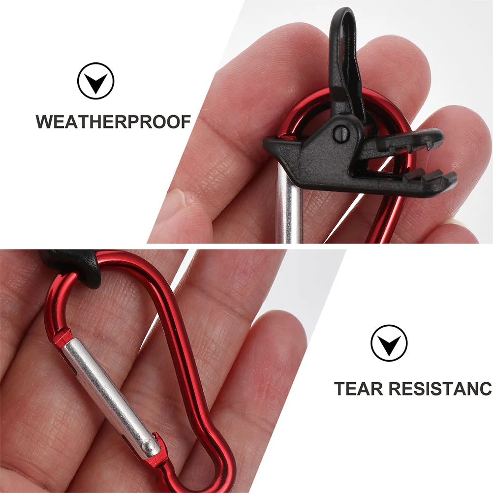 

12 Tent Clips Camping Shade Sail Tarp Clips Secure Camping Tent Hardwares Kits Clamp Windproof Teeth Shaped Outdoor Accessories