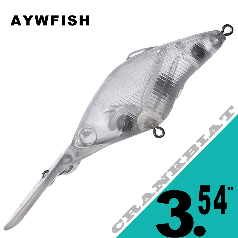 AYWFISH 10PCS  Floating Wobblers Unpainted Rattles Saltwater Crank Baits 8CM / 9CM Unpainted Deep Diver Crankbait Blanks