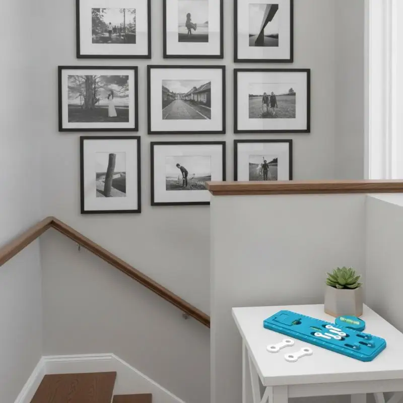 Picture Hanging Kit With Level Picture Frame Hanging Kit Tool, Blue | Picture Hang Level Tool Quick Precise Position Wall Hangi
